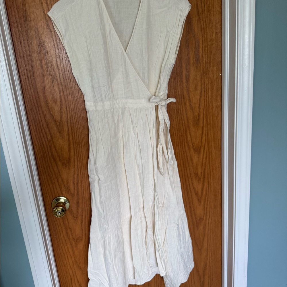 Universal Thread Cream Midi Wrap Dress